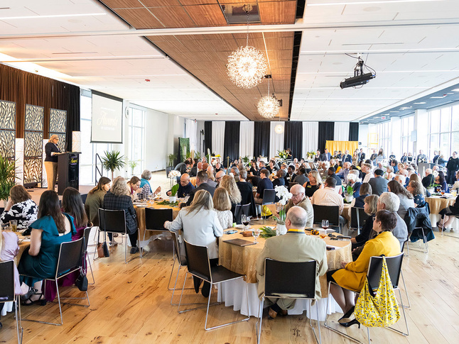 2025 Awards of Distinction room view during ceremony presentations